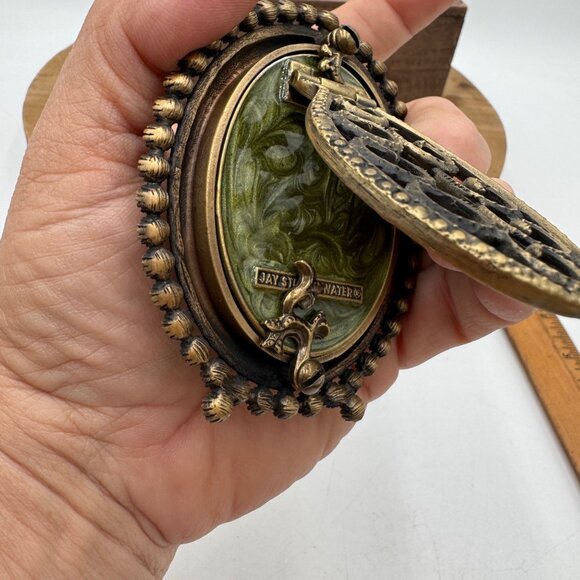 JAY STRONGWATER small oval frame ENAMEL Green SWAROVSKI CRYSTALS - Picture 10 of 12